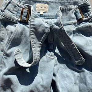 Women's Sezane Jeans Light Blue Austin Paperbag 36 Baggy Chic Design High Waist